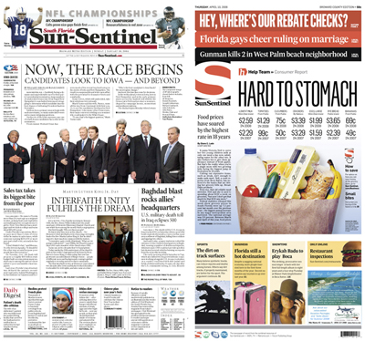 South Florida SunSentinel before and after
